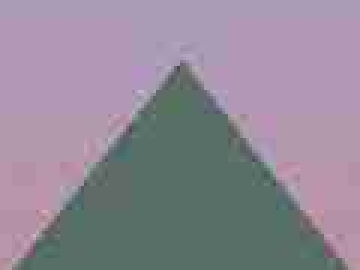 JPEGを高圧縮で圧縮し山の頂上付近を3倍に拡大した画像。粒状のノイズが消え、輪郭の周りに色のにじみが見える