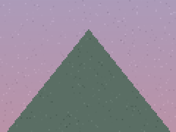 基準の画像(PNG)を山の頂上付近で3倍に拡大した画像。空に細かな粒状のノイズが見える